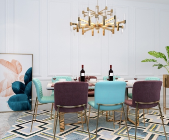 Post Modern Style Dining Table And Chairs-ID:862800847