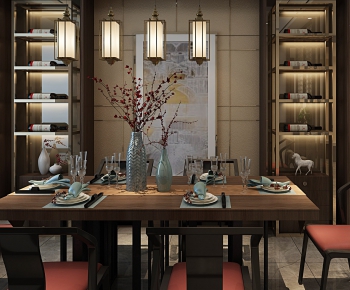 New Chinese Style Dining Table And Chairs-ID:616244597