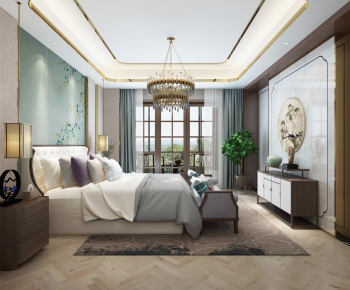 New Chinese Style Bedroom-ID:172370154