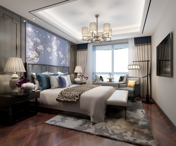 New Chinese Style Bedroom-ID:692167344