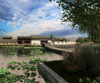 New Chinese Style Garden Landscape-ID:556763476