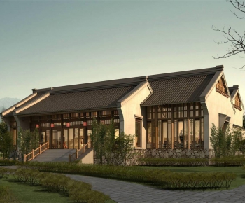 New Chinese Style Building Appearance-ID:380195389