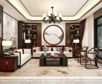 New Chinese Style A Living Room-ID:547293957