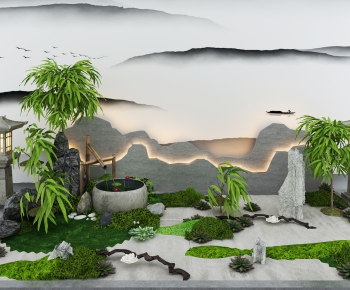 New Chinese Style Garden Landscape-ID:728361265