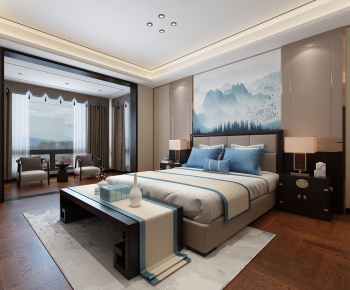 New Chinese Style Bedroom-ID:600089281