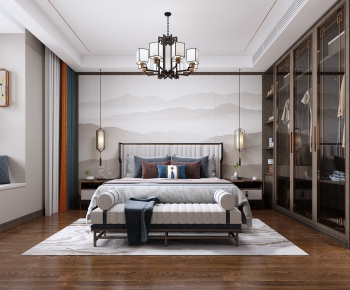 New Chinese Style Bedroom-ID:602891269