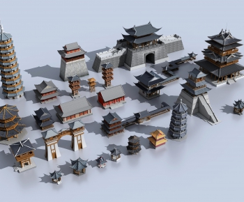 Chinese Style Architectural Bird's-eye View Planning-ID:245636624