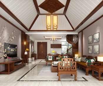 Chinese Style A Living Room-ID:657997727