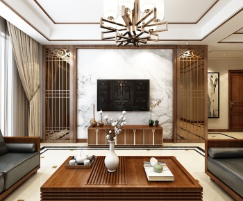 New Chinese Style A Living Room-ID:408216558