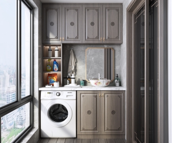 New Chinese Style Laundry Cabinet-ID:734552329