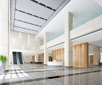 现代办公前台大厅-id:765033