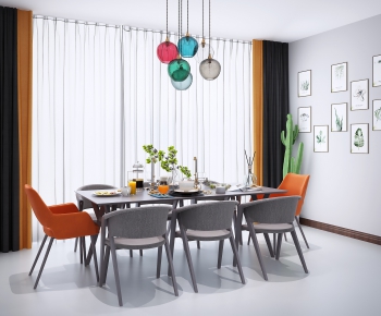Modern Nordic Style Dining Table And Chairs-ID:178276131