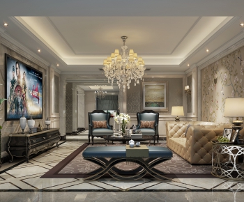 New Classical Style A Living Room-ID:921971176