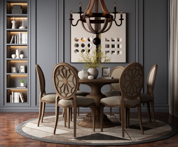American Style Dining Table And Chairs-ID:656124111