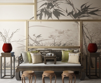 New Chinese Style Sofa Combination-ID:412027495
