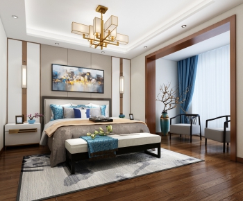 New Chinese Style Bedroom-ID:897237131