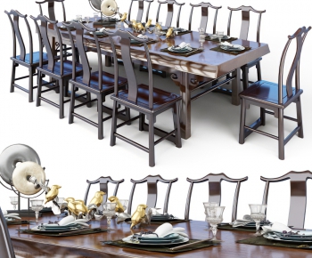 New Chinese Style Dining Table And Chairs-ID:863922484