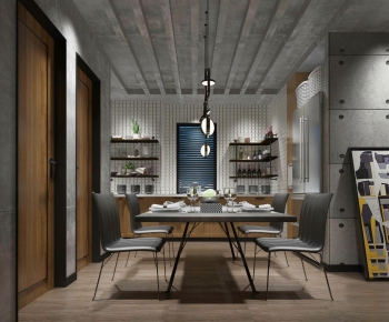 Industrial Style Dining Room-ID:164053976