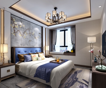 New Chinese Style Bedroom-ID:888623941