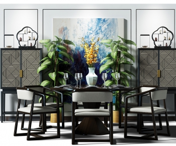 New Chinese Style Dining Table And Chairs-ID:533422943