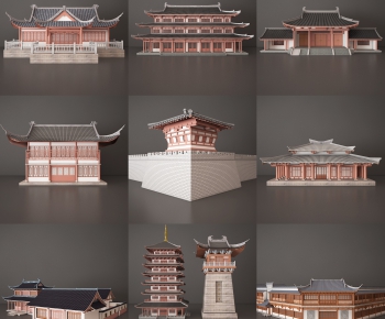 New Chinese Style Ancient Architectural Buildings-ID:246463992
