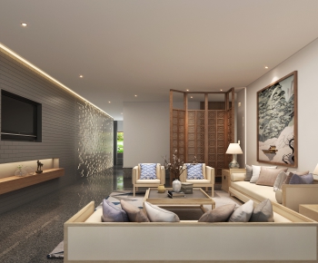 New Chinese Style A Living Room-ID:789288313