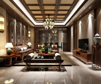 New Chinese Style A Living Room-ID:362354576
