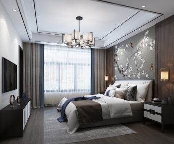 New Chinese Style Bedroom-ID:614938689