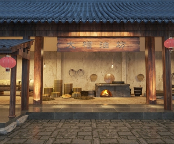 中式古建筑农具乡村灶台-ID:139602527
