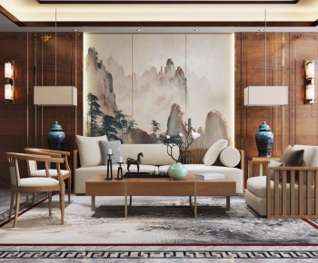 New Chinese Style Sofa Combination-ID:716020944