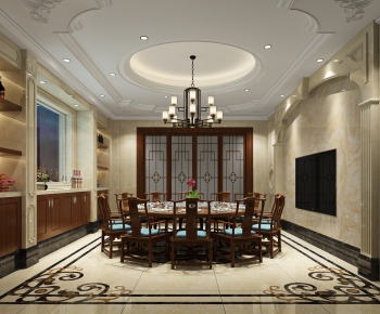 New Chinese Style Dining Room-ID:386308996