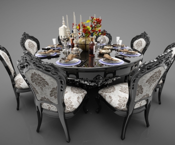 European Style Dining Table And Chairs-ID:537581441