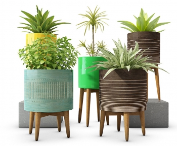 Modern Potted Green Plant-ID:614357754