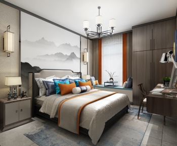 New Chinese Style Bedroom-ID:173239787