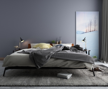 Nordic Style Double Bed-ID:354272416
