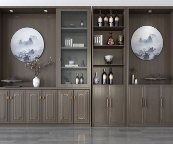 New Chinese Style Wine Cabinet-ID:332406261