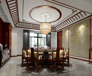 New Chinese Style Dining Room-ID:725929763