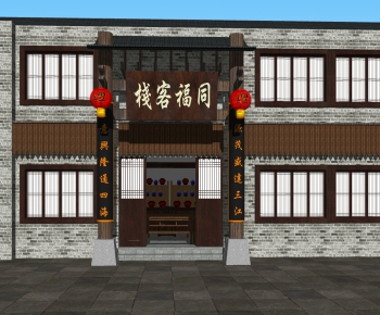 New Chinese Style Building Appearance-ID:362560482