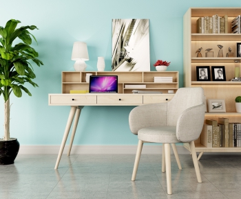 Nordic Style Computer Desk And Chair-ID:283260657