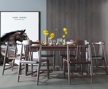 New Chinese Style Dining Table And Chairs-ID:731813696