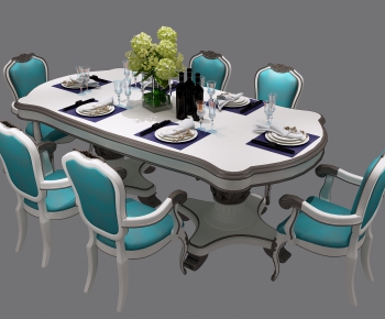 European Style Dining Table And Chairs-ID:449075142