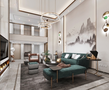 New Chinese Style A Living Room-ID:862413331