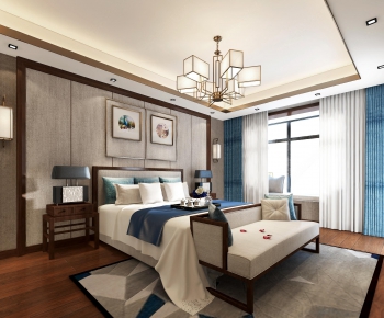 New Chinese Style Bedroom-ID:442062998