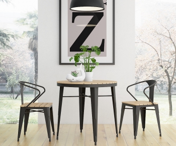 Modern Industrial Style Dining Table And Chairs-ID:302312772