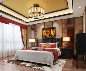 Southeast Asian Style Bedroom-ID:345960466