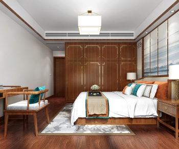 New Chinese Style Bedroom-ID:136963278