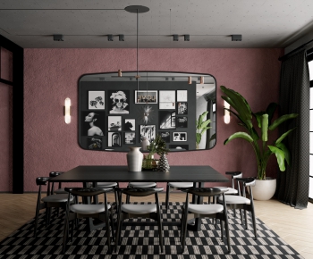 Industrial Style Dining Room-ID:369871124
