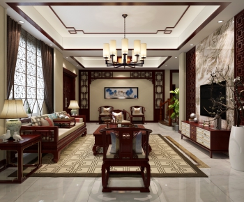 Chinese Style A Living Room-ID:358228895