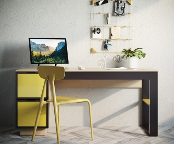 Modern Computer Desk And Chair-ID:111205365