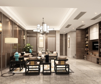 New Chinese Style A Living Room-ID:584387587